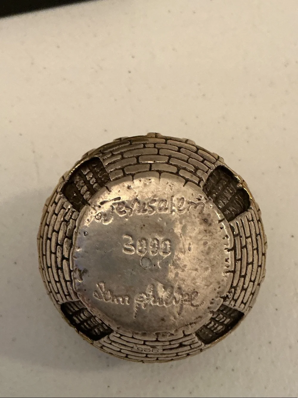 Authenticated Sam Philipe “Jerusalem 3000” .925 Sterling Silver Globe